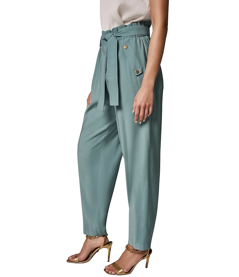 Donna Karan Extra High-Rise Paperbag Straight-Leg Ankle Pants