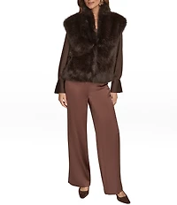 Donna Karan Faux Fur Vest