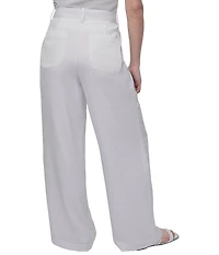 Donna Karan Flat Front Wide Leg Glazed Dressing Cargo Pants
