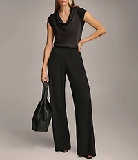 Donna Karan Flat Front Wide Leg Pants