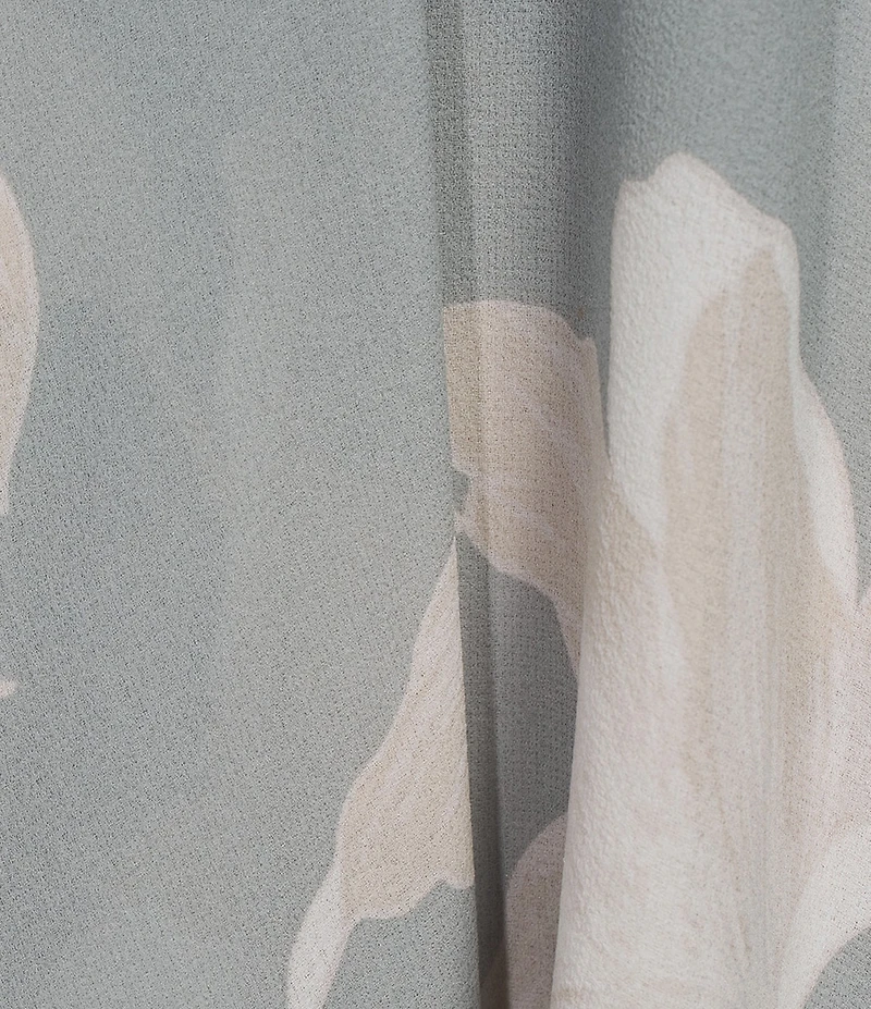 Donna Karan Floral Print Chiffon V-Neck Sleeveless Tie Front Midi Dress