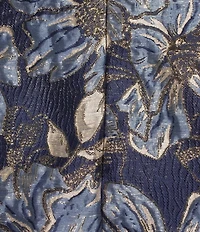 Donna Karan Floral Print Jacquard Strapless Midi Dress