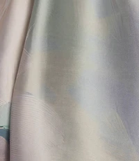 Donna Karan Floral Print Mikado V-Neck Sleeveless Gown