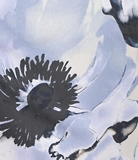 Donna Karan Floral Print Mock Neck Sleeveless Gathered Shoulder Blouse