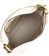 Donna Karan Glenwood Croc Suede Shoulder Bag