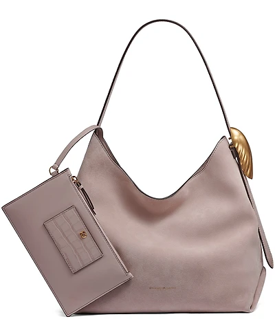 Donna Karan Georgette Suede Hobo Shoulder Bag