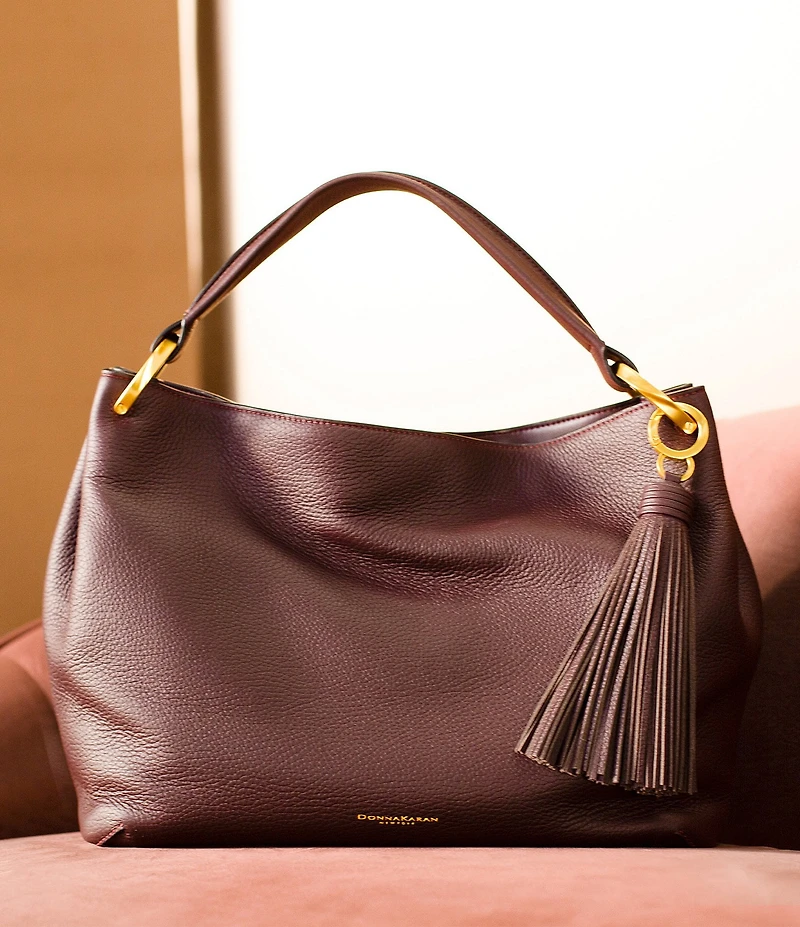 Donna Karan Glenwood Tassel Slouchy Shoulder Bag
