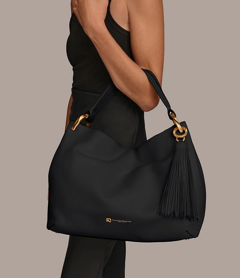 Donna Karan Glenwood Tassel Slouchy Shoulder Bag