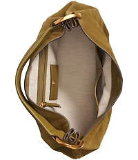 Donna Karan Glenwood Large Suede Fringe Tassle Slouch Hobo Bag