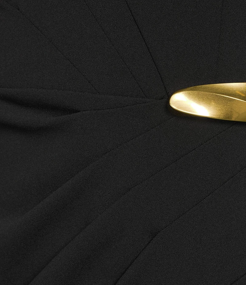 Donna Karan Gold Hardware Scuba Crepe Sheath Dress