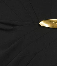 Donna Karan Gold Hardware Scuba Crepe Sheath Dress