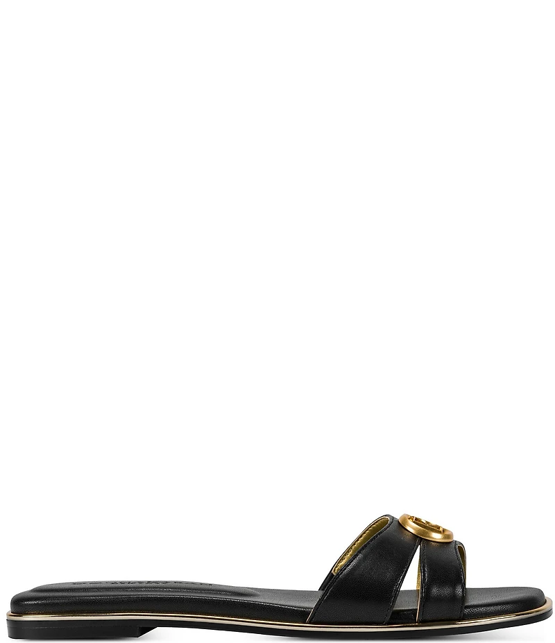 Donna Karan Halo Medallion Ornamented Flat Slides