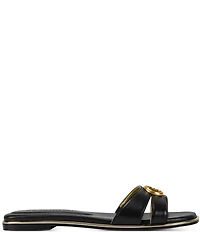 Donna Karan Halo Medallion Ornamented Flat Slides