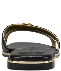 Donna Karan Halo Medallion Ornamented Flat Slides