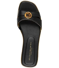 Donna Karan Halo Medallion Ornamented Flat Slides