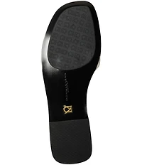 Donna Karan Halo Metallic Flat Slide Sandals