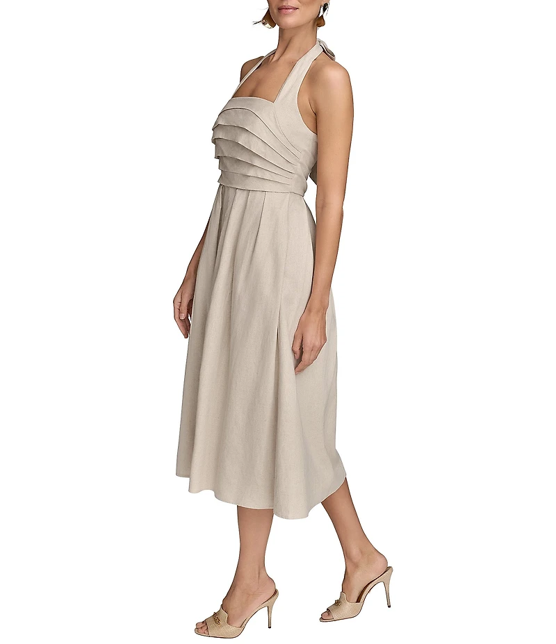 Donna Karan Halter Neck A-Line Midi Dress