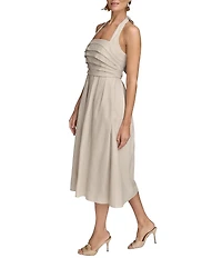 Donna Karan Halter Neck A-Line Midi Dress