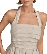 Donna Karan Halter Neck A-Line Midi Dress