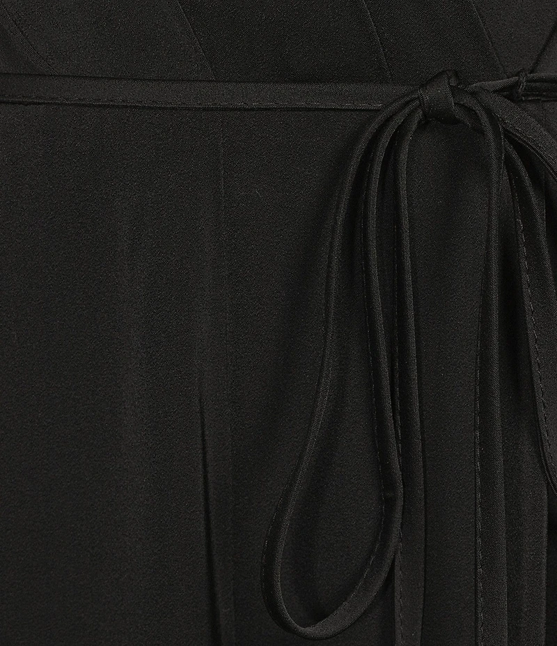 Donna Karan Halter V-Neck Sleeveless Tie Sash Jumpsuit