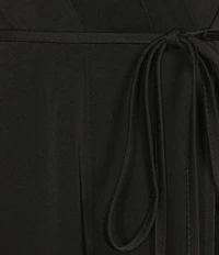 Donna Karan Halter V-Neck Sleeveless Tie Sash Jumpsuit
