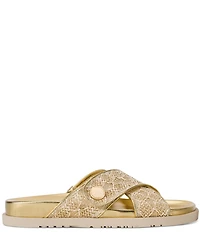 Donna Karan Harissa Woven Footbed Slide Sandals