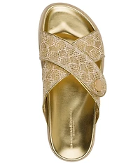 Donna Karan Harissa Woven Footbed Slide Sandals
