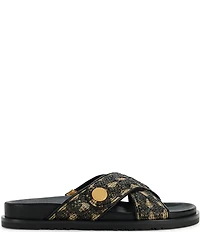 Donna Karan Harissa Woven Footbed Slide Sandals