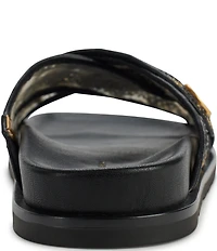 Donna Karan Harissa Woven Footbed Slide Sandals