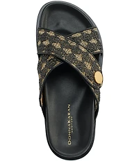 Donna Karan Harissa Woven Footbed Slide Sandals