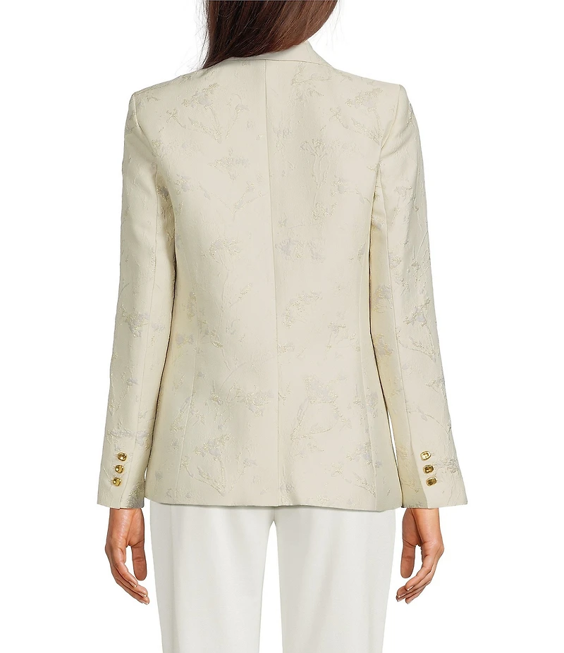 Donna Karan Jacquard Notch Lapel 1 Button Jacket