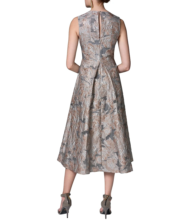 Donna Karan Jacquard Sleeveless Midi Dress