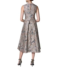 Donna Karan Jacquard Sleeveless Midi Dress