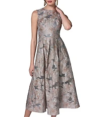Donna Karan Jacquard Sleeveless Midi Dress