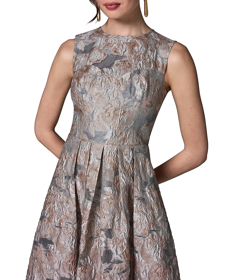 Donna Karan Jacquard Sleeveless Midi Dress