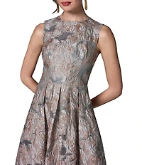 Donna Karan Jacquard Sleeveless Midi Dress
