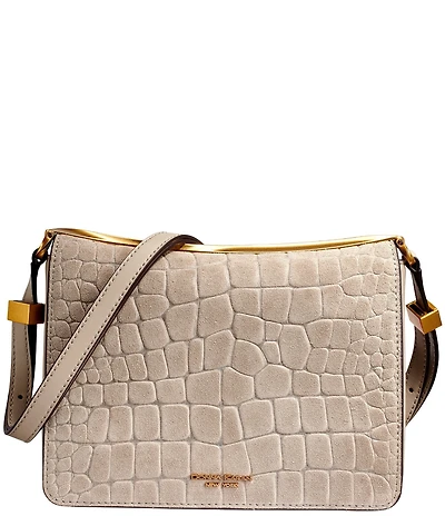 Donna Karan Jericho Croco Suede Shoulder Bag
