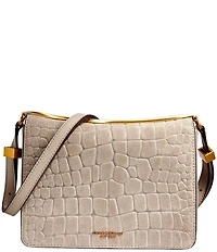 Donna Karan Jericho Croco Suede Shoulder Bag