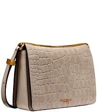Donna Karan Jericho Croco Suede Shoulder Bag