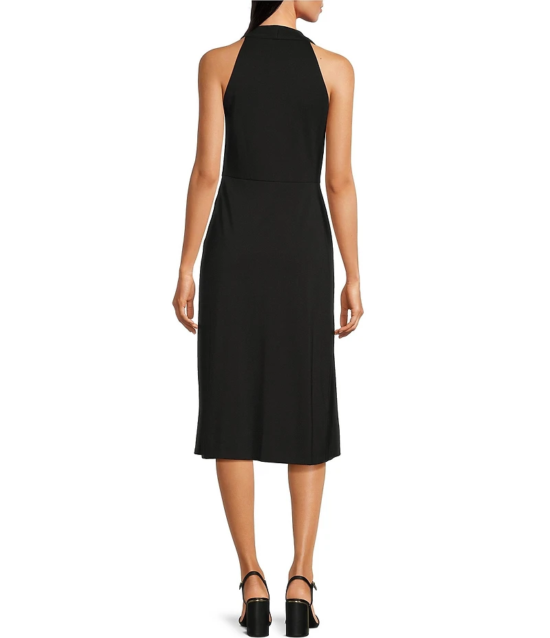 Donna Karan Jersey Cowl Neck Sleeveless Midi Dress