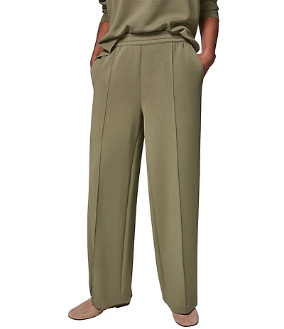 Donna Karan Jet Setter Mid Rise Pin Tuck Wide Leg Pull-On Pants