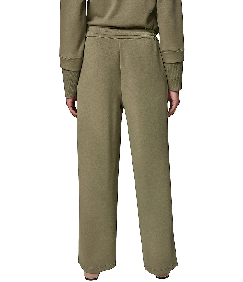 Donna Karan Jet Setter Mid Rise Pin Tuck Wide Leg Pull-On Pants