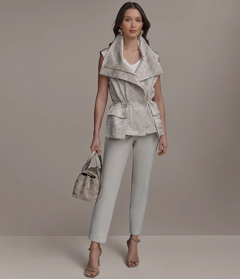 Donna Karan Knit Stretch Crepe Scoop Neck Sleeveless Tank