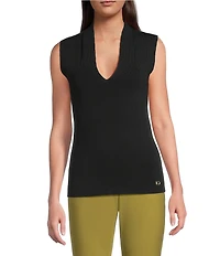 Donna Karan Knit V-Neck Sleeveless Top
