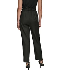 Donna Karan Linen Pleated Paperbag Pants