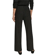 Donna Karan Lurex Rib Knit Wide Leg Pants