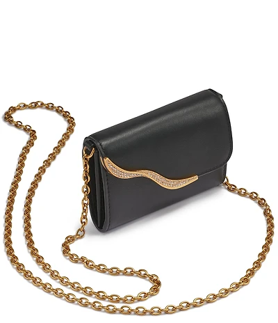 Donna Karan Malverne Pave Hardware Wallet On A Chain Crossbody Bag