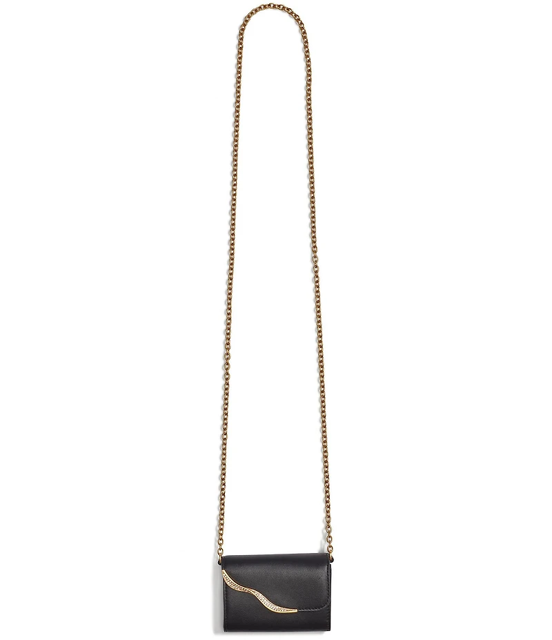Donna Karan Malverne Pave Hardware Wallet On A Chain Crossbody Bag