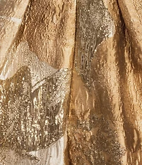 Donna Karan Metallic Brocade Strapless A-Line Midi Gown