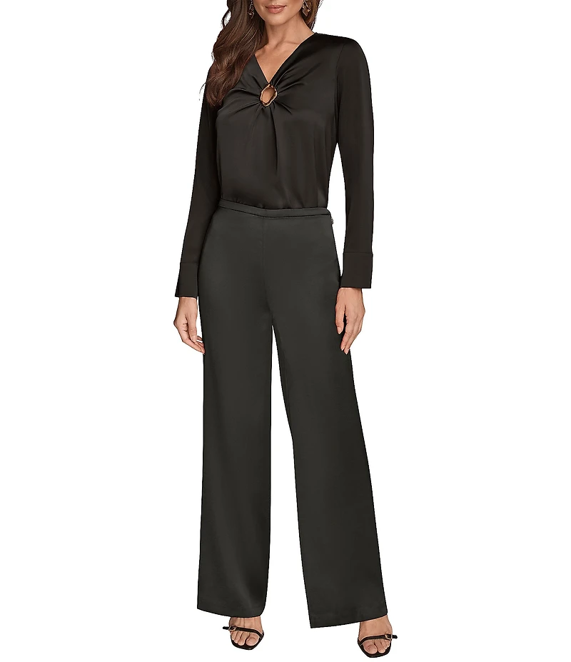 Donna Karan Midrise Wide Leg Pants